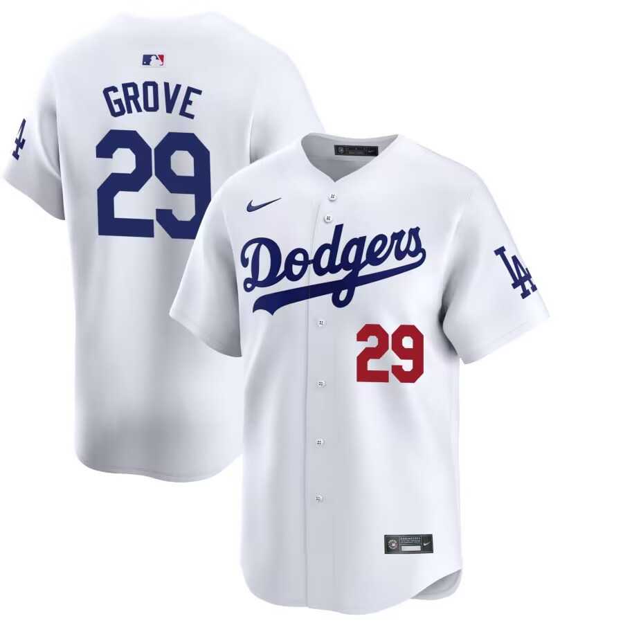 Men%27s Los Angeles Dodgers #29 Michael Grove White Stitched Baseball Jersey->los angeles dodgers->MLB Jersey